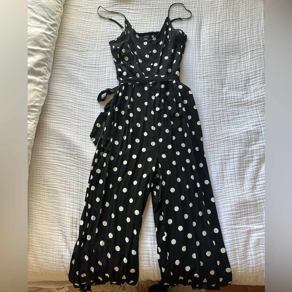 J. Crew Black and White Polka Dot Jumpsuit